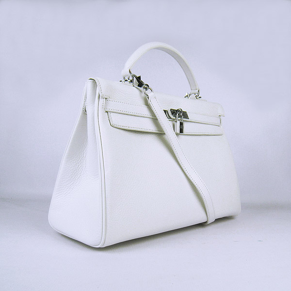 High Quality Hermes Kelly 35CM Togo Leather Bag White 6308